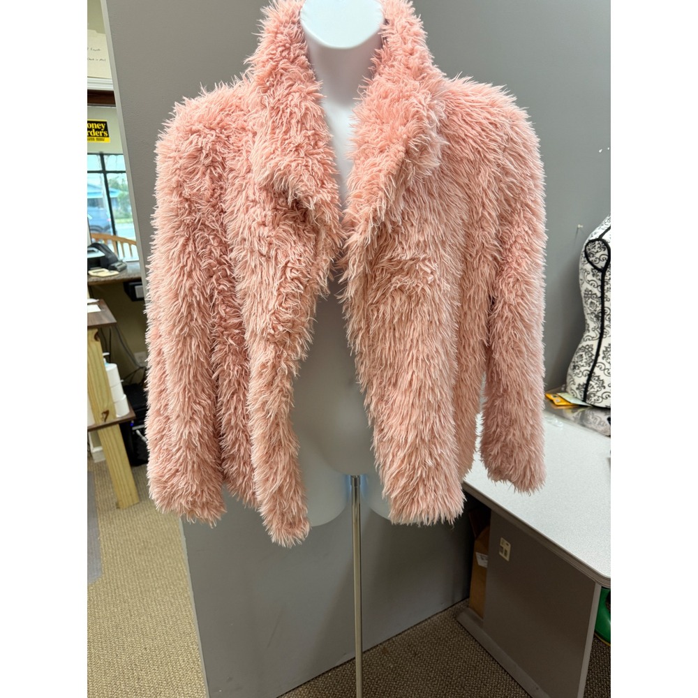 Pink Fuzzy‎ Shaggy Faux Fur Jacket XX Large